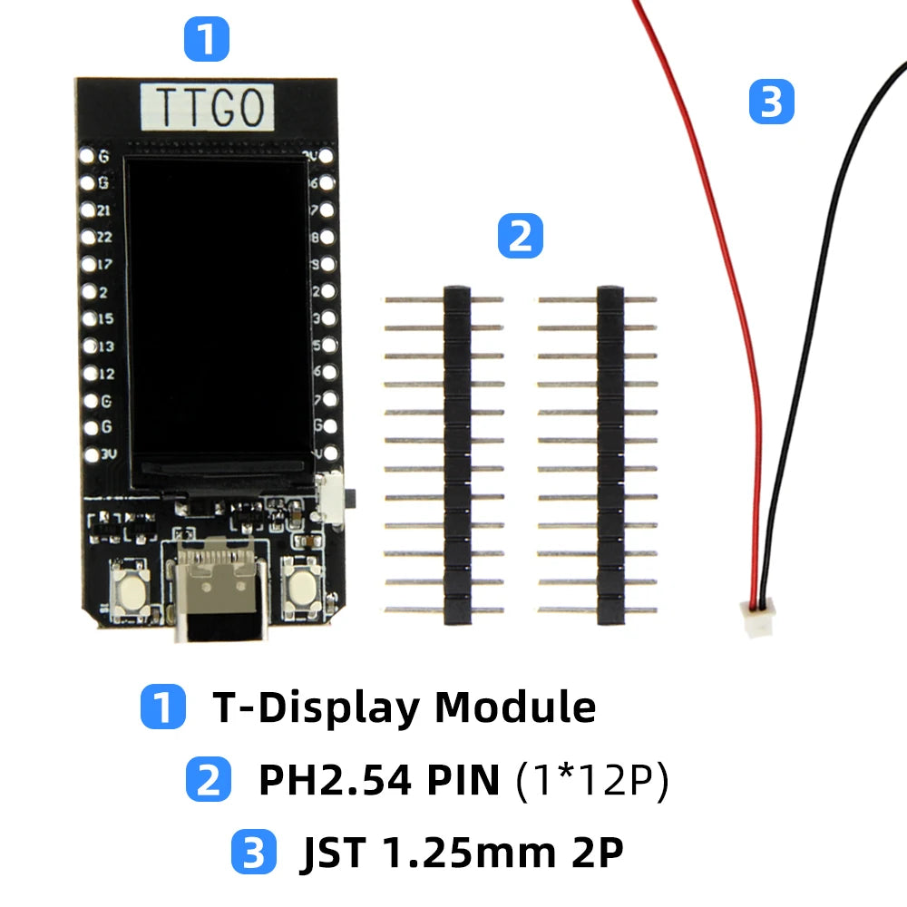 LILYGO® TTGO T-Display ESP32 Development Board WiFi Bluetooth 1.14 Inch ST7789V IPS LCD Wireless Controller Module For Arduino