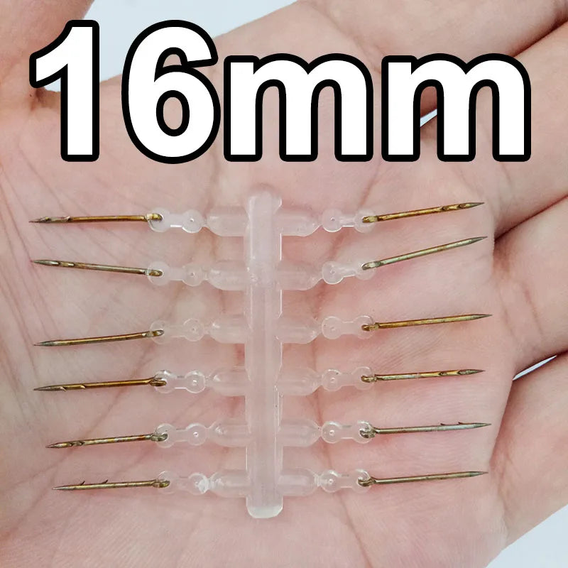 12pcs Metal Bait Spike Carp Fishing Accessories Bait Sting Boilies Pin with Clear Rubber Corn Ronnie Hair Rig Carp Feeder Tackle