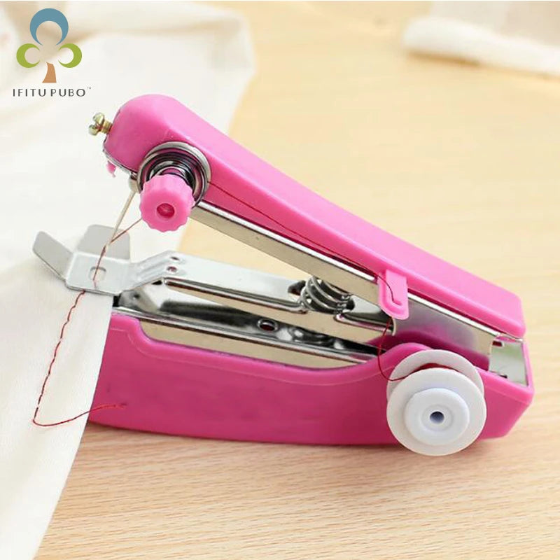 1pc Portable Mini Manual Sewing Machine Simple Operation Sewing Tools Sewing  Cloth Fabric Handy Needlework Tool LYQ