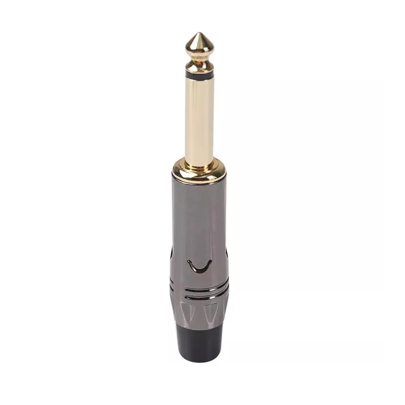 1Pcs 2 Pole Mono Stereo Jack 6.35mm Connector Gold-Plated 6.3MM 1/4 Inch Plug Audio Microphone Cable Connector