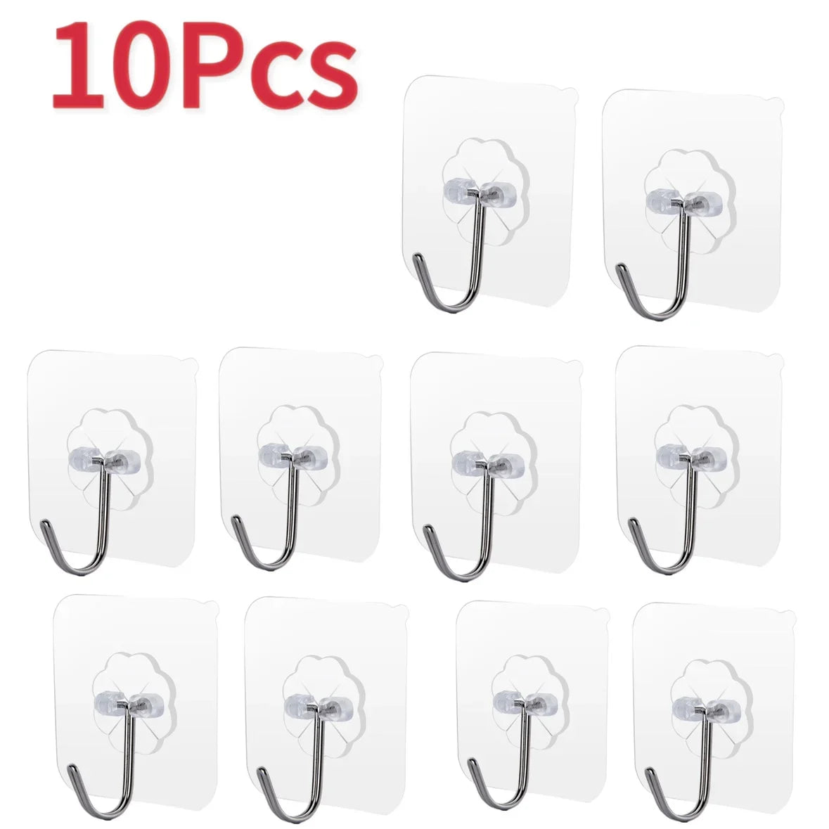 5/10/20Pcs Self-adhesive Hook Transparent Door Wall Hook Child Heavy Load Rack Kitchen Bathroom Towel Key Rack Sticky Hook