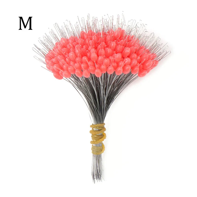 300Pcs Silicone Space Bean Oval Stopper Bobber Profession Fishing Float Resistance Anti-Strand Fish Line Fishing Gear