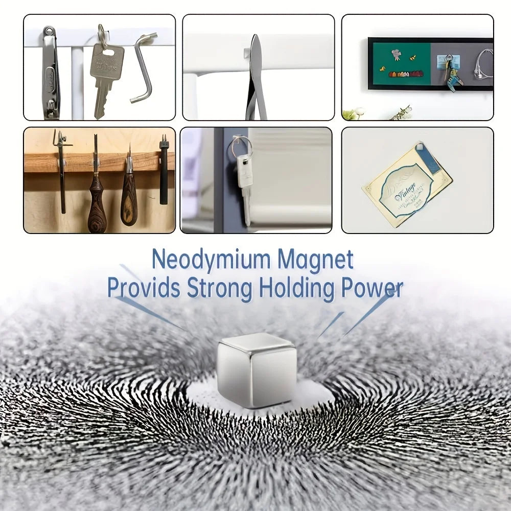 Strong Neodymium Magnets, Square Rare Earth Magnets Heavy Duty for Crafts Fridge, Whiteboard, Office, Dry Erase Board