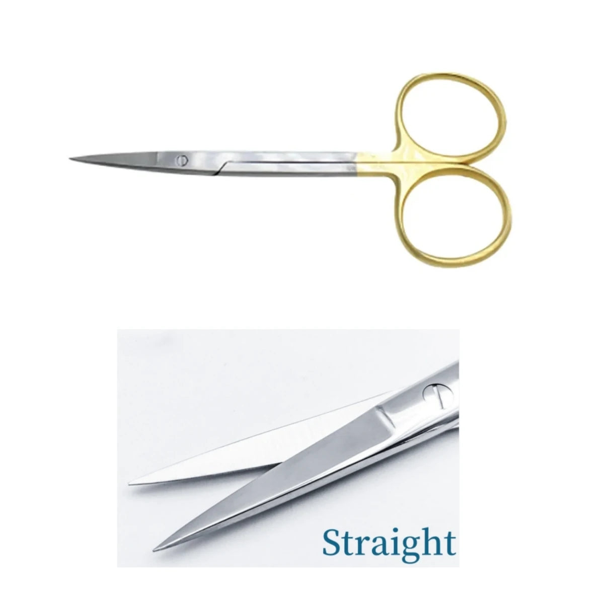 Stainless Steel Dental Scissors Straight/Curved Tip Gold Plated Handle Dentist Tools Dentistry Lab Instrument