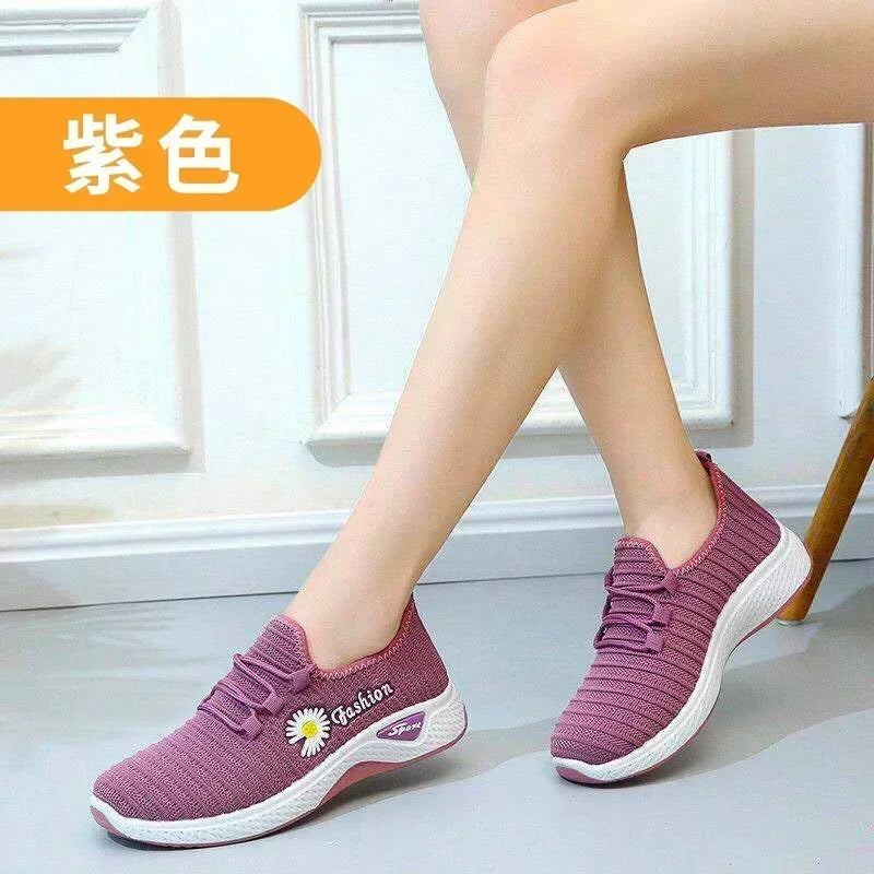 Adult sneakers, women's light running shoes, net shoes, comfortable soft soled sneakers, women's breathable casual single shoes