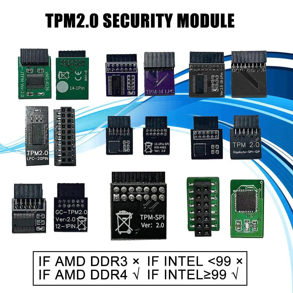 Newest TPM 2.0 Encryption Security Module Remote Card Supports Version 2.0 12 14 18 20-1pin Pin Support Multi-brand Motherboard