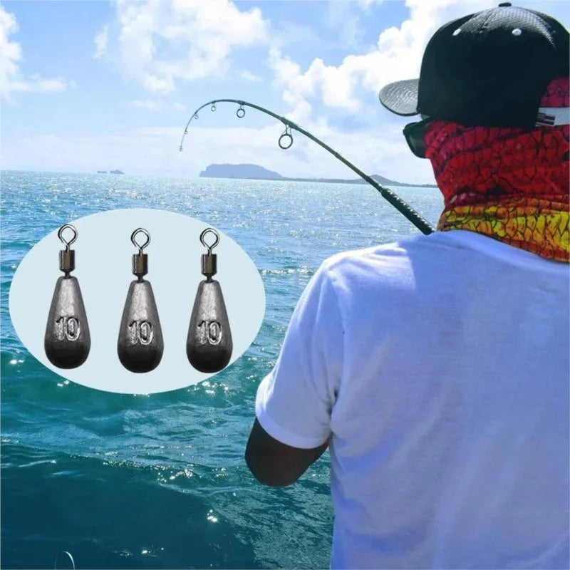 10pcs/lot Fishing Weight Sinker 3.5g 5g 7g 10g 14g 20g Water Drop Weights Fishing Tackle Accessories