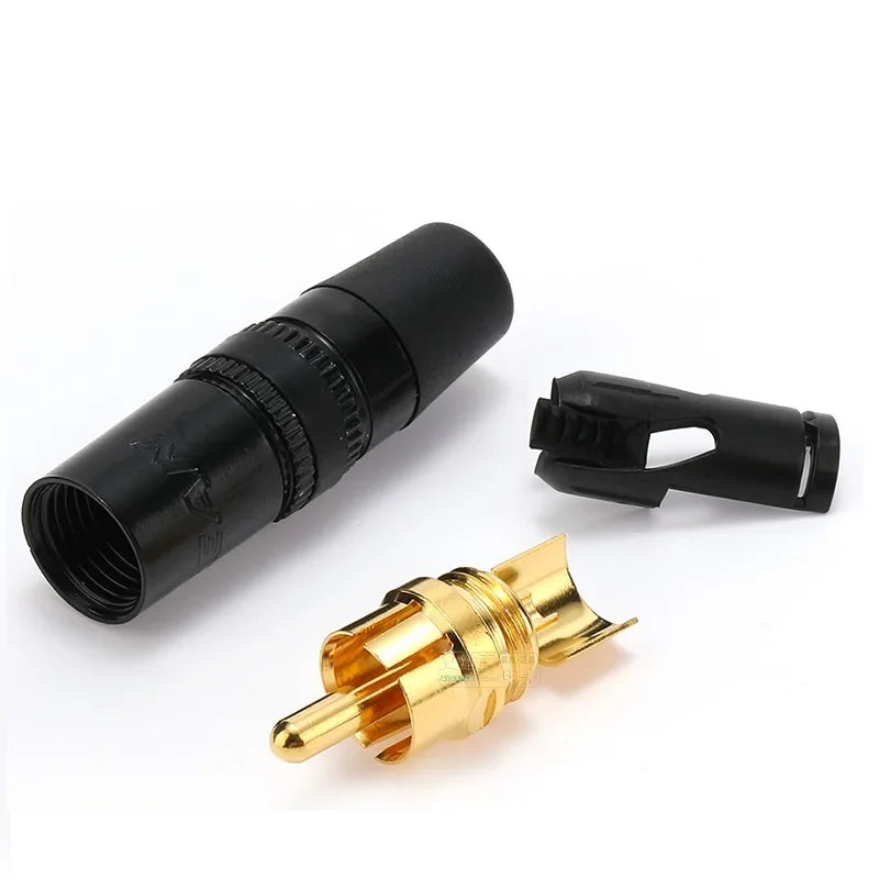 1pcs REAN RCA audio AV video plug gold-plated large tail diameter NYS366-BG fever HIFI DVD