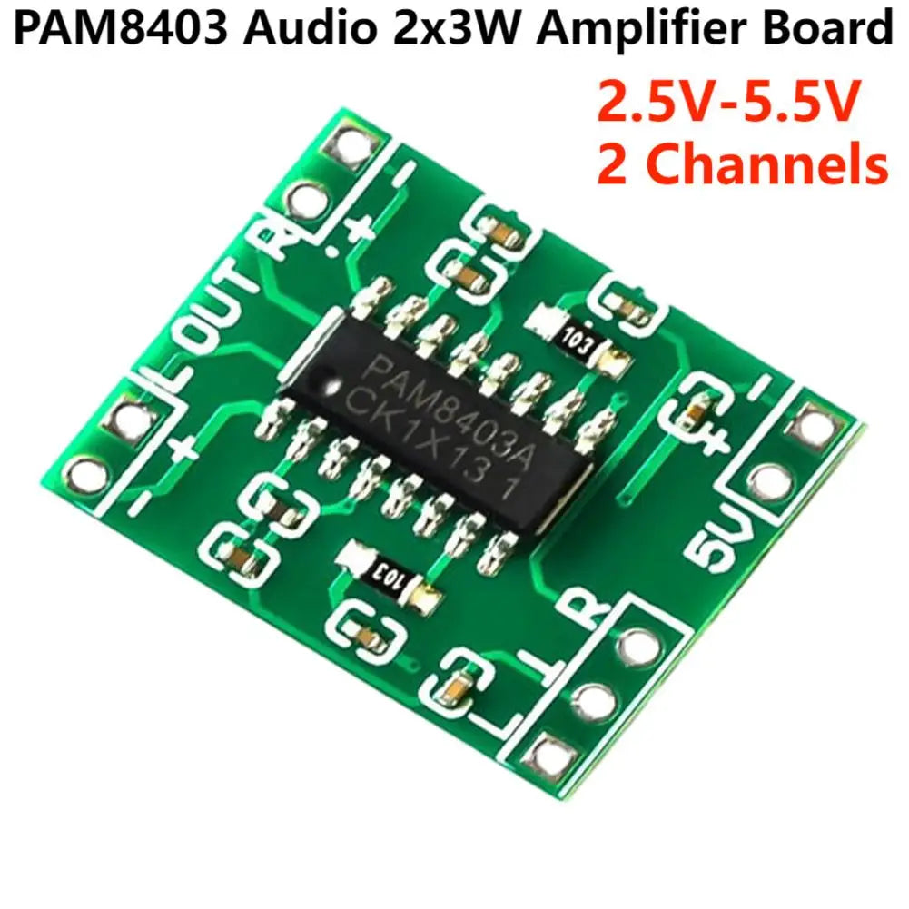 PAM8403 Mini Power Amplifier Board 2x3W 2-Channels Stereo Digital Audio Amplifier Module For Arduino 2.5V-5.5V USB Power Supply