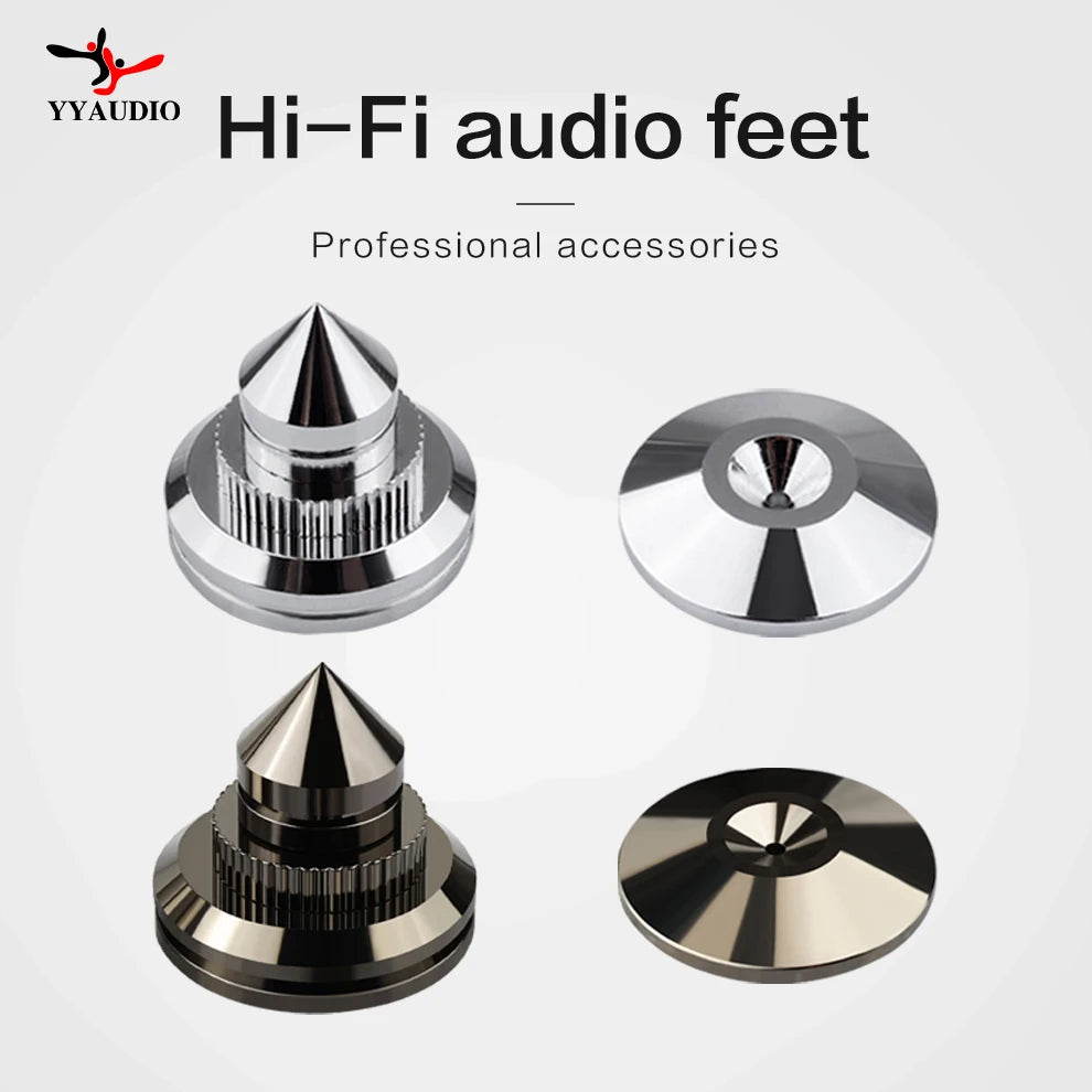 4 PCS 30*27mm speakers Stand Feet Foot Pad Pure copper silver loudspeaker box Spikes Cone Floor Foot Nail M28*26