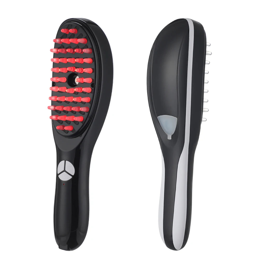 Electric Spray Massage Comb Hair Growth Vibration Head Massager Red and Blue Light Growth Comb Scalp Applicator Atomizing Comb