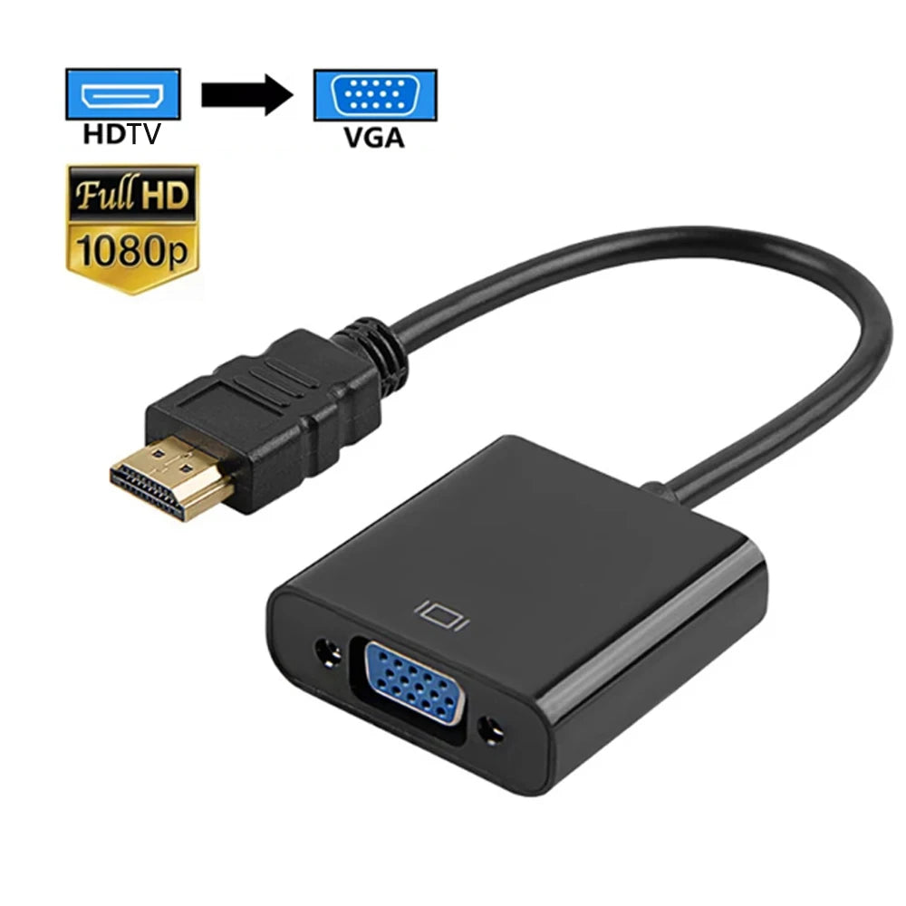 HD 1080P HDTV-Compatible To VGA Cable Converter HDTV Male to VGA Female Converter Adapter for Tablet