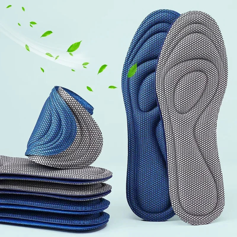 2 Pairs Memory Foam Orthopedic Insoles for Shoes Antibacterial Deodorization Sweat Absorption Insert Sport Shoes Running Pads