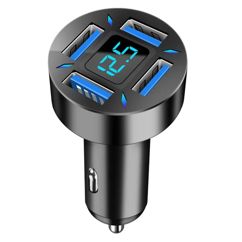 66W USB Car Charger Quick Charge PD QC3.0 With Voltmeter Cigarette Lighter Socket Power Adapter For iPhone 11 12 Samsung Xiaomi