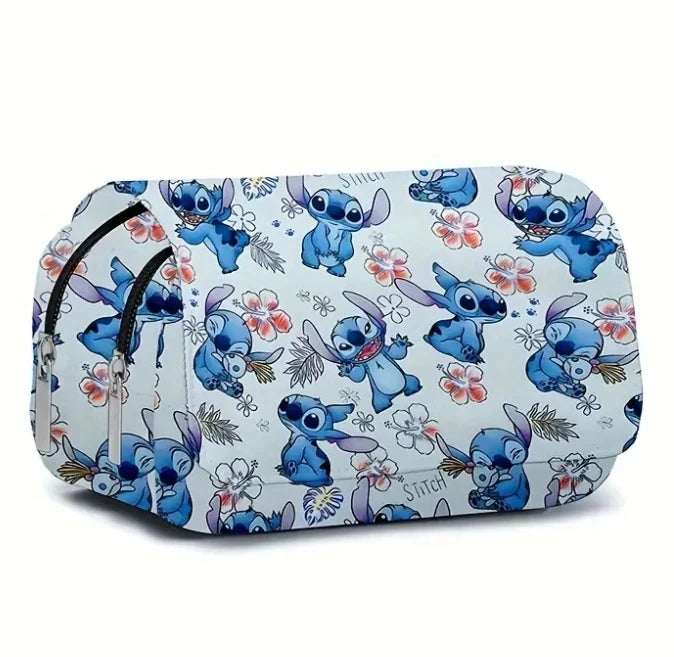 Stitch Fully Printed Flap Pen Bag Stationery Box Pencil Case Primary and Secondary School Girls Anime Kawaii