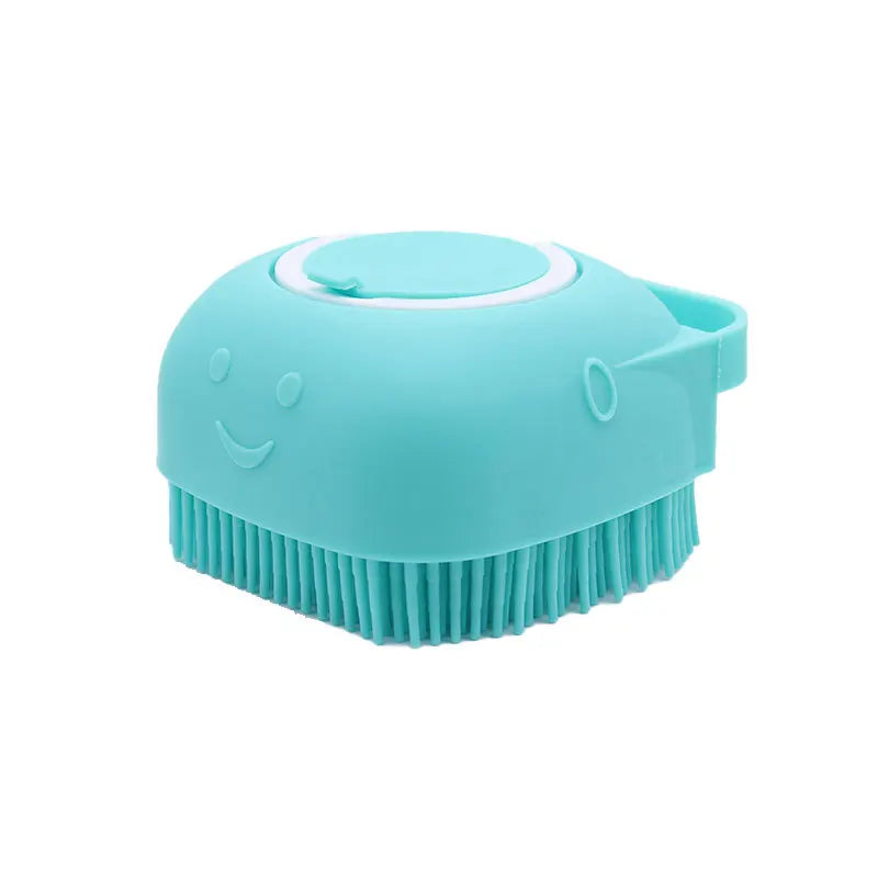 Silicone Dog Cat Shower Brush Pet Shampoo Dispenser Massager Bath Brush Bathroom Puppy Washing Grooming Brush Dog Accessories