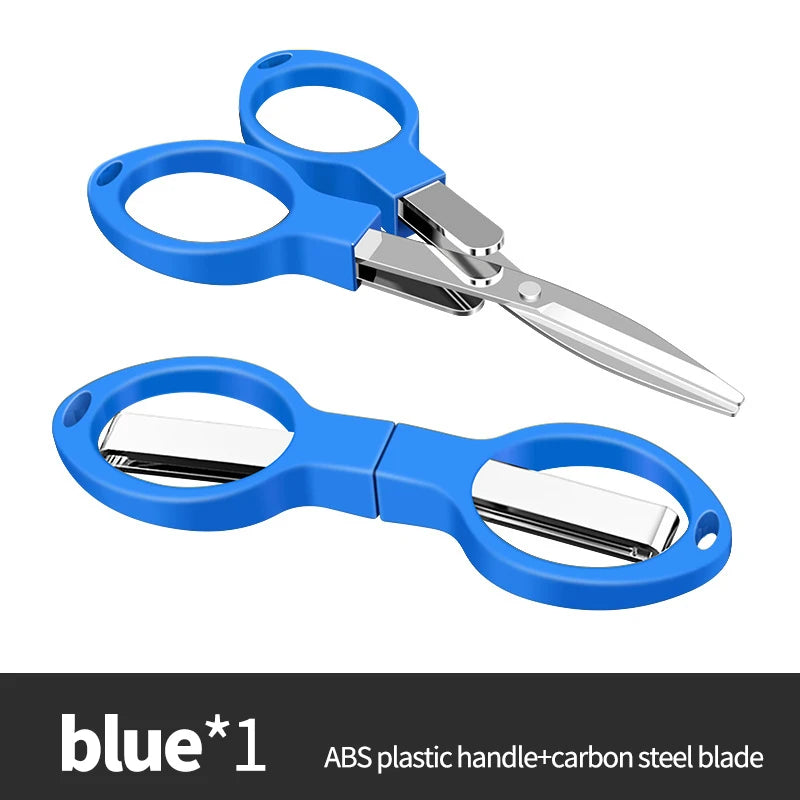 Portable Folding Scissors Carbon Steel Fishing Line Cutting Tools Mini Tackle Supplies Multifunctional Needlework Scissors