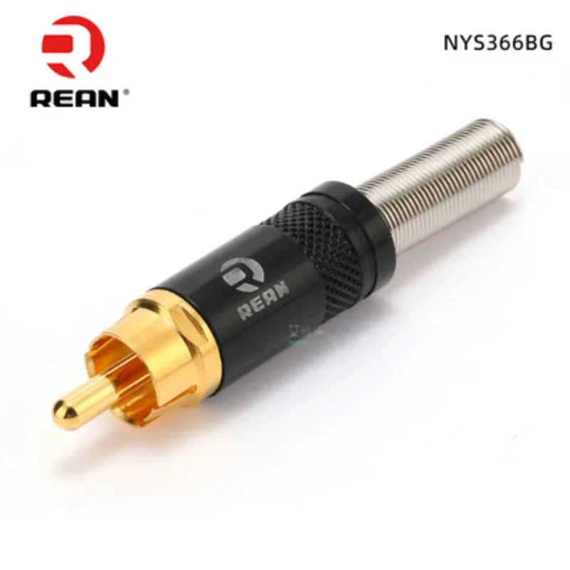 1pcs REAN RCA audio AV video plug gold-plated large tail diameter NYS366-BG fever HIFI DVD