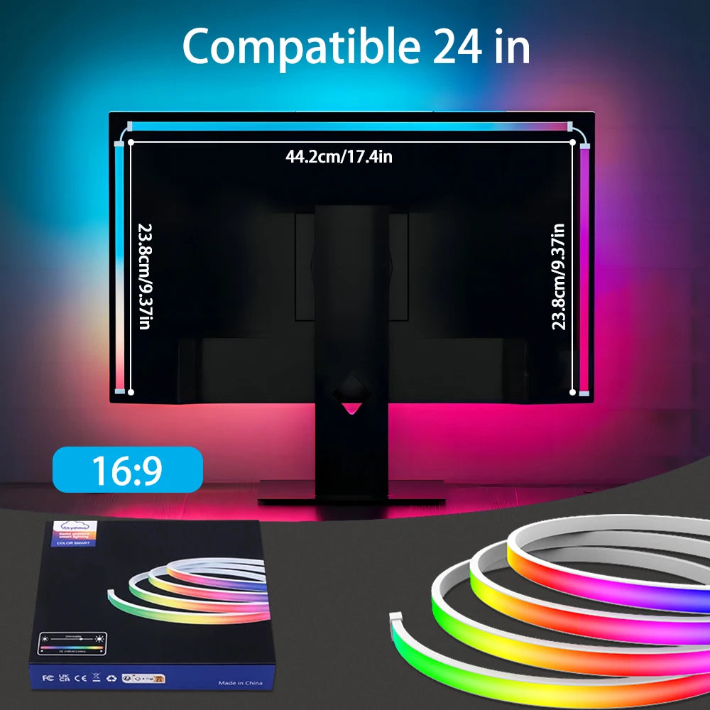 Smart Gaming LED Strip Lights Computer Sync Light Strip Monitor RGB Screen LED Backlight For Gaming Room Atmosphere Decor