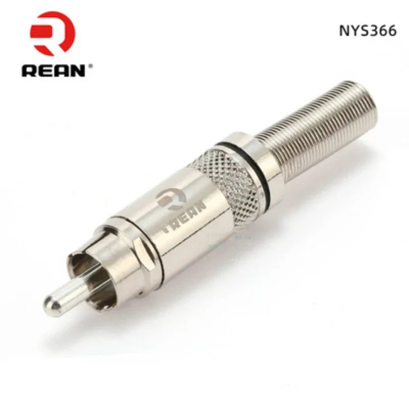 1pcs REAN RCA audio AV video plug gold-plated large tail diameter NYS366-BG fever HIFI DVD