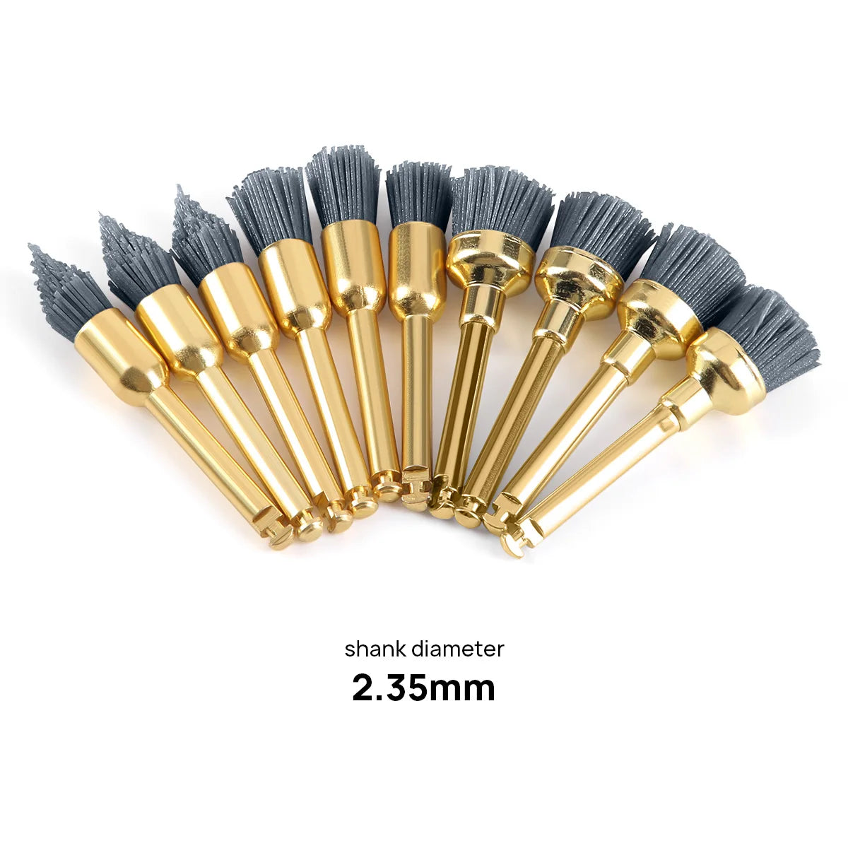 AZDENT 10pcs Dental Polishing Brush Aluminium Oxide/Silicon Carbide  Polishing Prophy Brushes For Contra Angle Handpiece