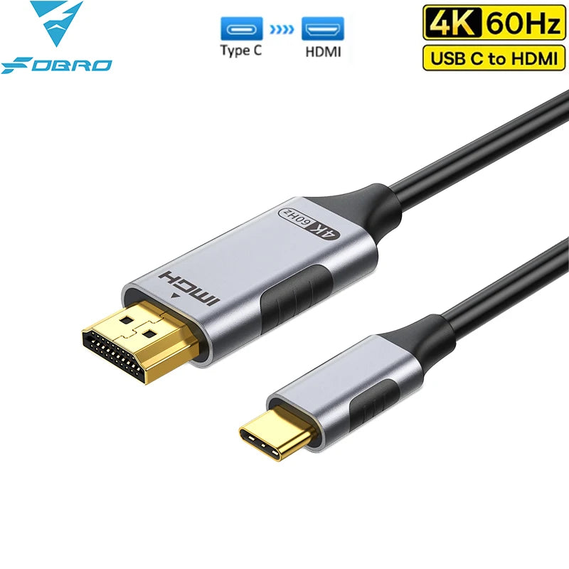 USB C to HDMI Cable 8K@60Hz 4K@120Hz Type C to HDMI-Compatible HDTV Cable for TV Converter MacBook Air iPad USB-C HDMI Adapter