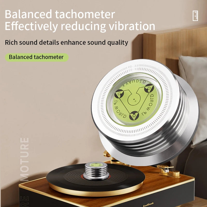 YYAUDIO Universal 60Hz LP Vinyl Record Player Disc Turntable Stabilizer with Level Aluminum Alloy Weight Clamp Music Player