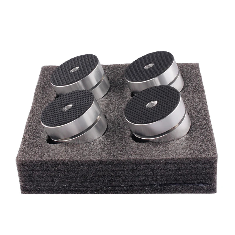 4Pcs High Quality Audiophile Shock Damping Pad HIFI Stand Feet speaker Stabilize Audio CD Aluminum Isolation Feet Pad Foot