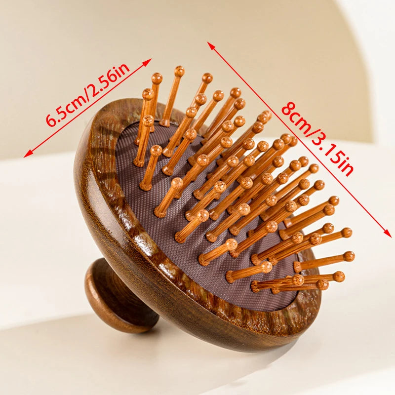 Multi-Functional Wood Therapy Massage Comb Scalp Head Massager Natural Sandalwood Circular Tooth Guasha Scraping Body Massager