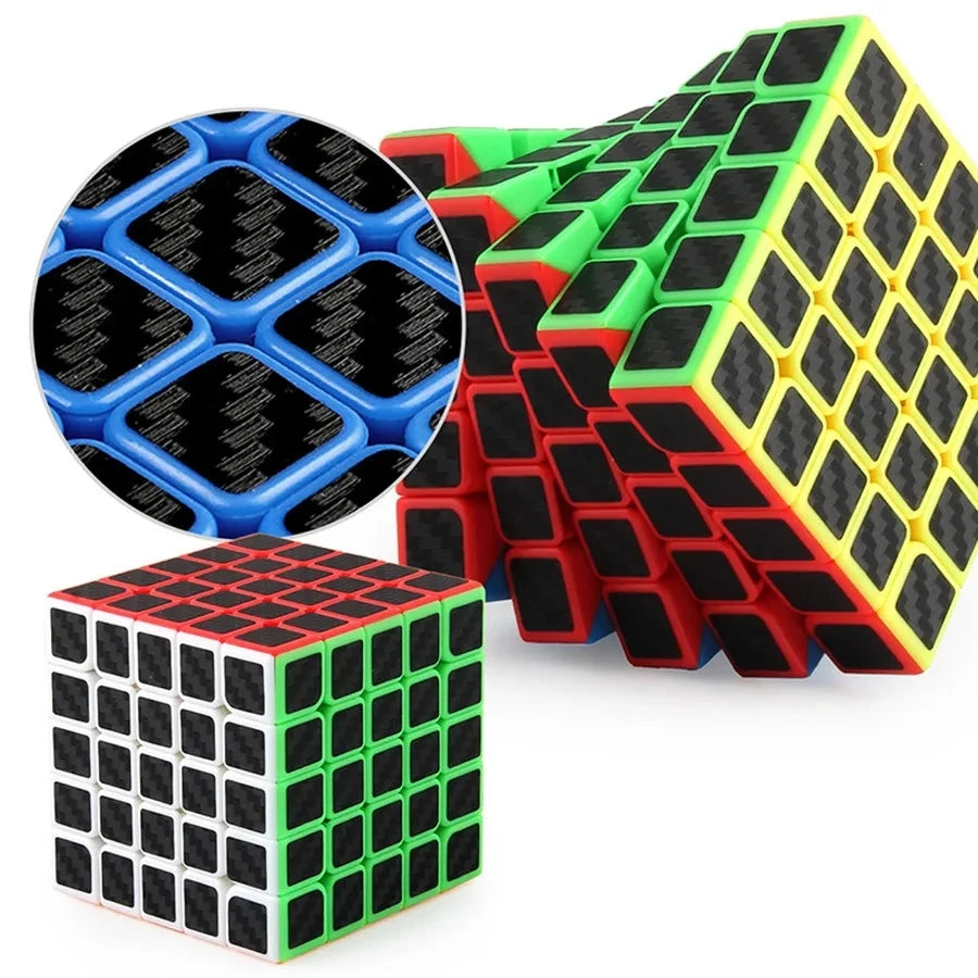 Meilong Carbon Fiber Cube 2x2x2 3x3x3 4x4x4 Pyramid Skew SQ1 Megaminx Puzzle For Beginners and Professionals