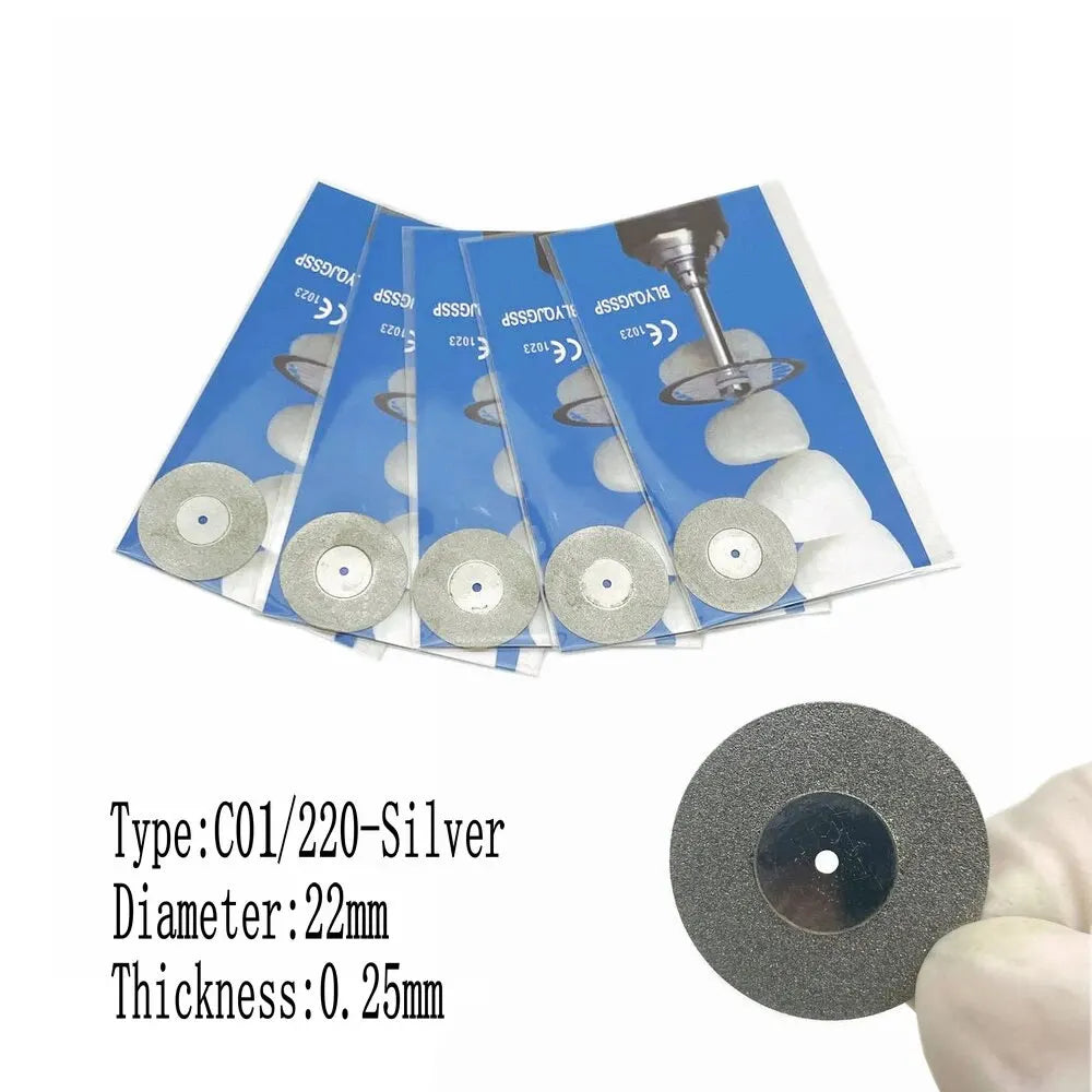 5pcs/Pack Dental Ultra-thin Double Sided Sand Porcelain Cutting Disc Mandrel Denspay Supplier Diamond Polishing Tools