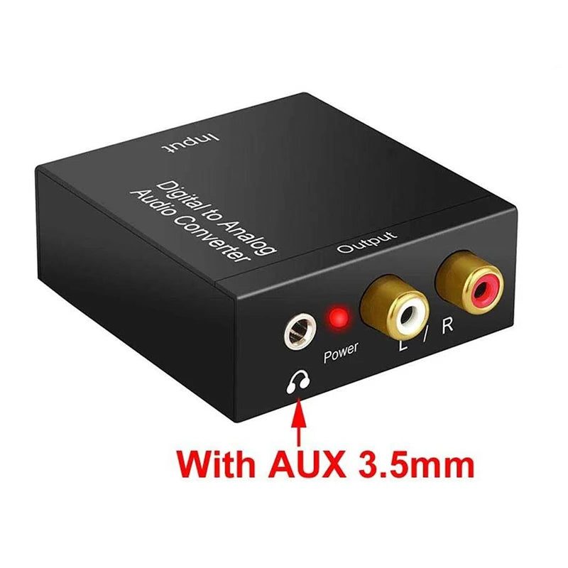 Protable 3.5mm Jack Coaxial Optical Fiber Digital to Analog Audio AUX RCA L/R Converter SPDIF Digital Audio Decoder Amplifier