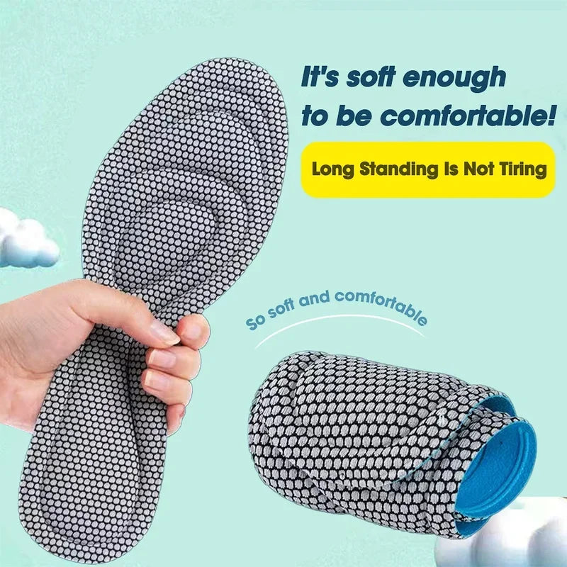 2 Pairs Memory Foam Orthopedic Insoles for Shoes Antibacterial Deodorization Sweat Absorption Insert Sport Shoes Running Pads