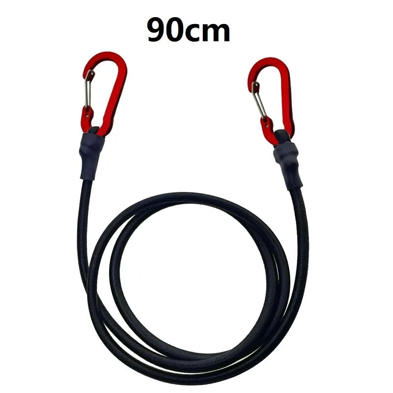 Heavy Duty Bungee Cord Elastic Tie Strap String Carabiner Hooks Kayak Cycling Luggage Packing Ropes Camping  Accessories