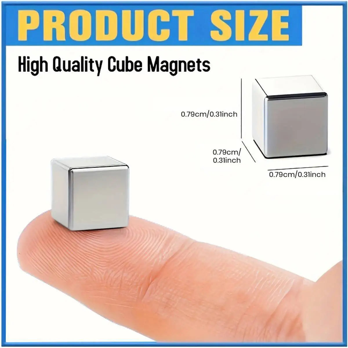 Strong Neodymium Magnets, Square Rare Earth Magnets Heavy Duty for Crafts Fridge, Whiteboard, Office, Dry Erase Board