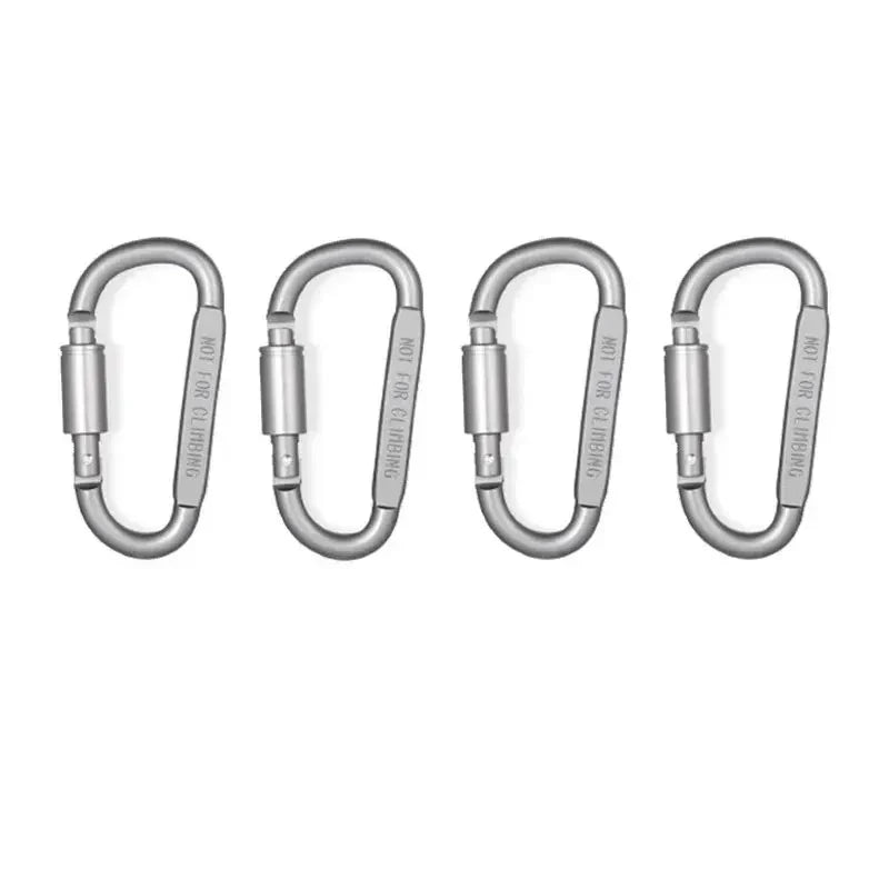 4PCS Carabiner Set Aluminum Tactical Keychain Clip for Camping, Survival, EDC, Outdoor - Heavy Duty, Lightweight Alloy Hook