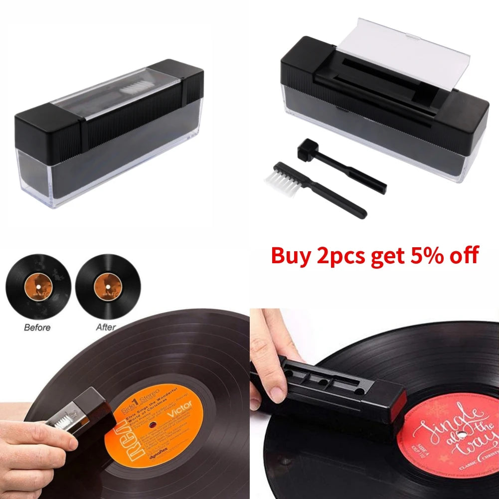 1 Set Anti Static Vinyl Record Cleaner Dust Remover Brush for Phonograph Turntable LP Vinyl Records Cleaning Kit