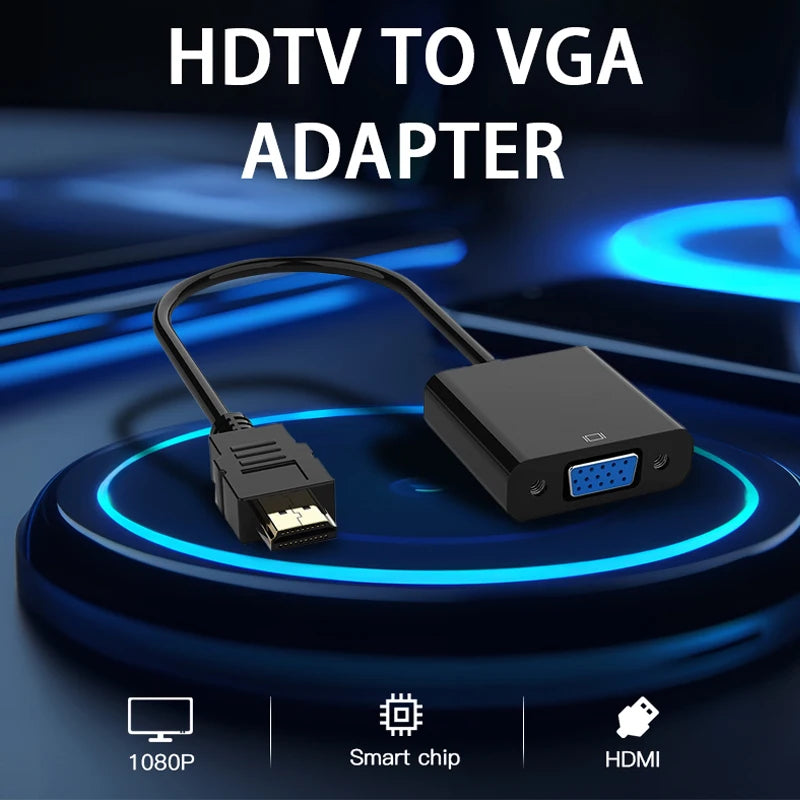 HD 1080P HDTV-Compatible To VGA Cable Converter HDTV Male to VGA Female Converter Adapter for Tablet