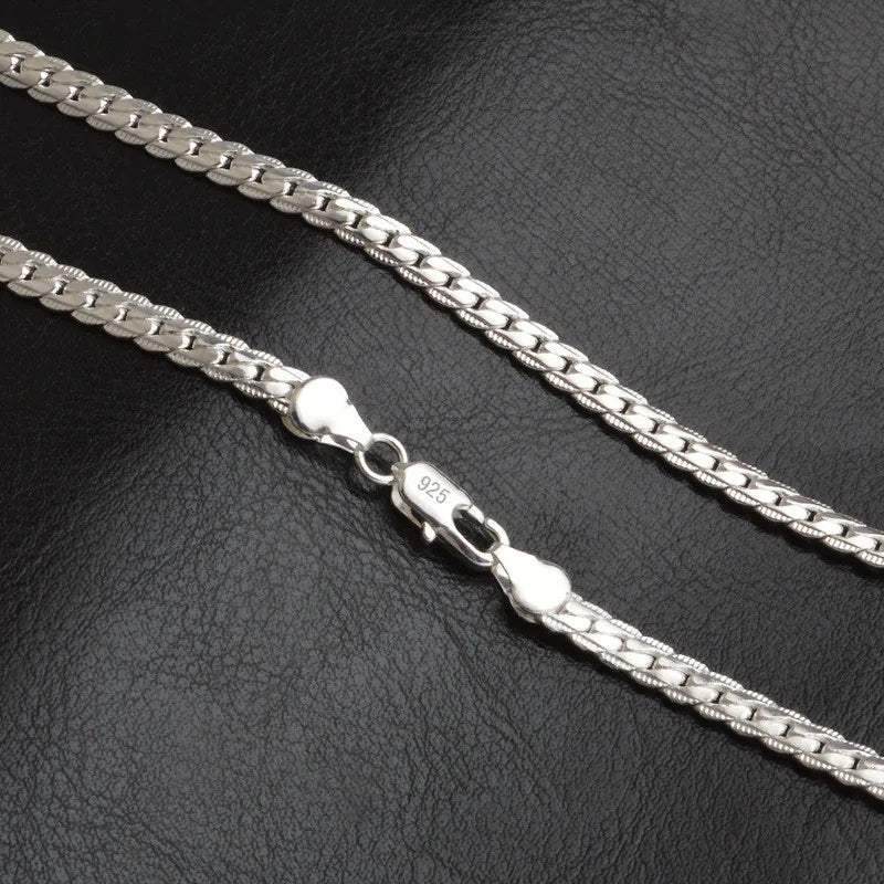 20-60cm 925 Sterling Silver Luxury Brand Design Noble Necklace Chain For Woman Men Fashion Wedding Engagement Jewelry Gifts