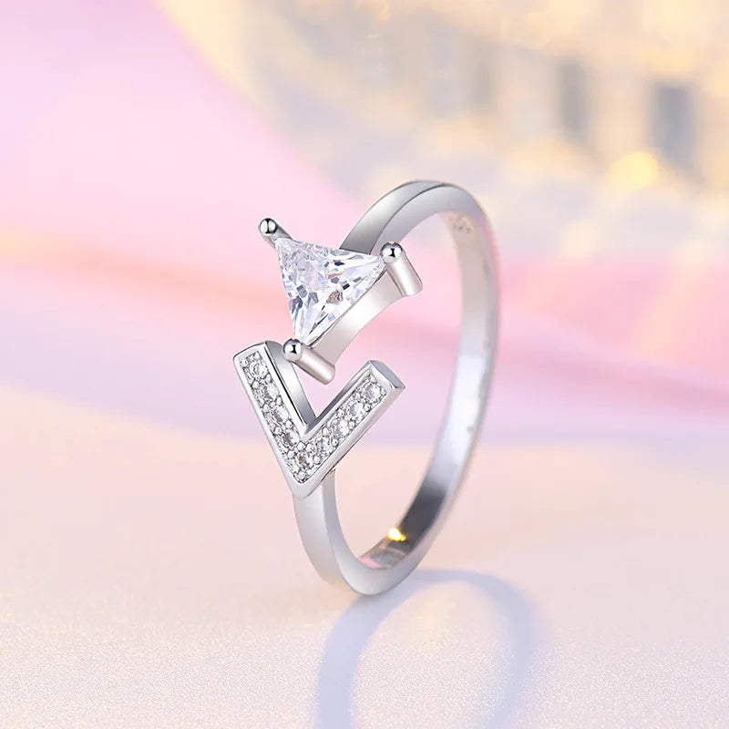 New 925 Sterling Silver Ring Heart Sparkle AAA Zircon High Quality For Women Rings Wedding Fine Jewelry Accessories Party Gift