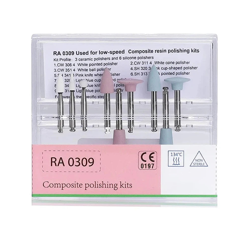 RA0309 Dental Composite Polishing Kits Denspay Dental Resin Sanding Polishing Set for Low Speed Handpiece Contra Angle