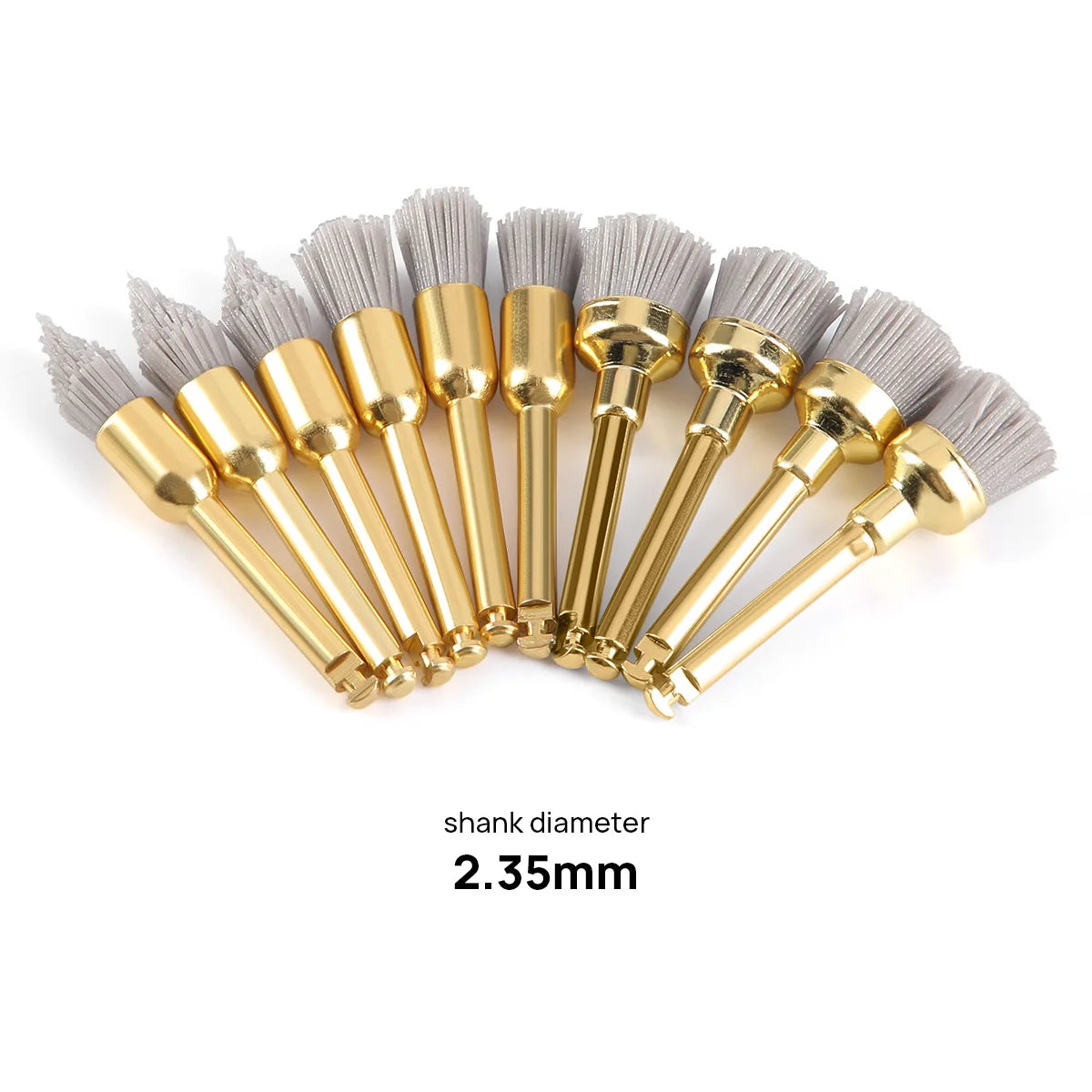 AZDENT 10pcs Dental Polishing Brush Aluminium Oxide/Silicon Carbide  Polishing Prophy Brushes For Contra Angle Handpiece