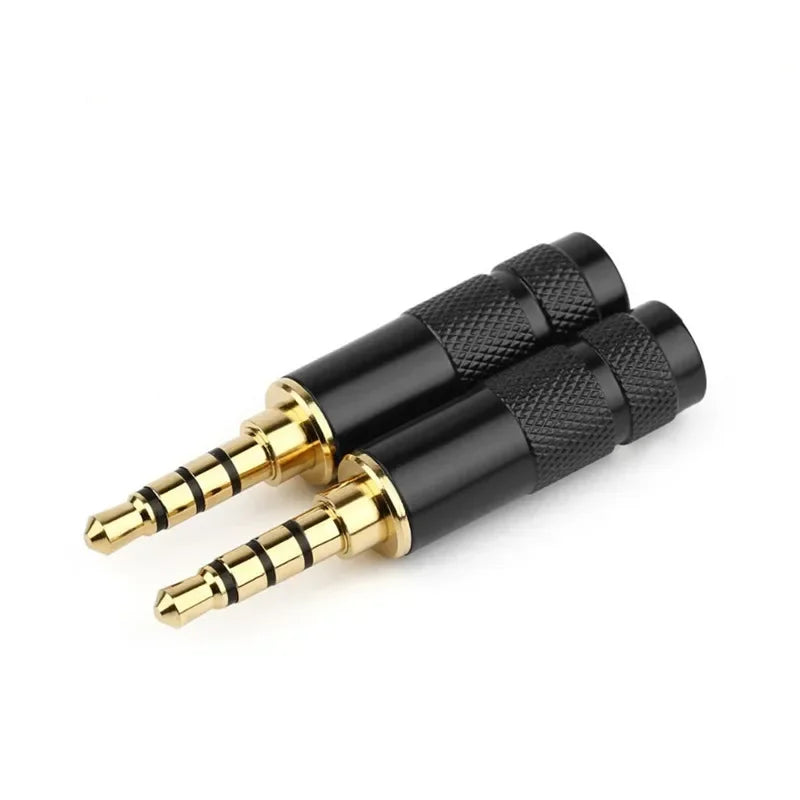 DIY 3.5mm Jack Audio Plug 3 4 Pole Earphone Connector For Soldering Hifi Headphone Upgrade Wire 3.5 Conector Gold Plated