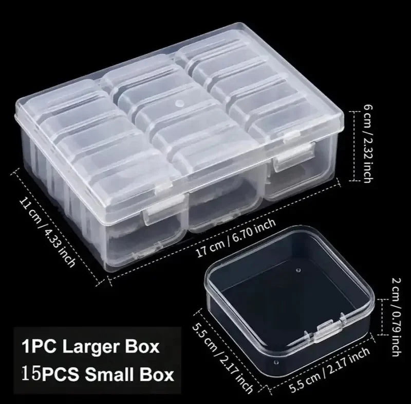 Transparent Plastic Box, Packaging Box, Female Jewelry Portable Handheld Diy Handmade Material Desktop Storage Set Box