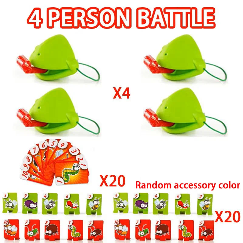 Frog Lizard Mask Wagging Tongue Lick Cards Board Games for Children Family Party Toys Antistress Funny Desktop Puzzle Game Toys