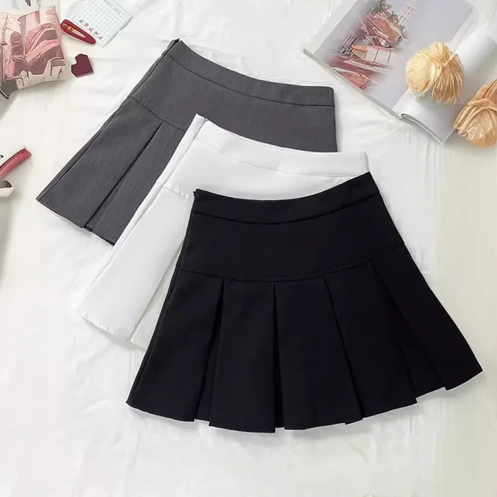 Grey High-waisted Mini Dress For Women Slimming Versatile Anti-exposure A- line Skirt Design Sensibility Spring Autumn 2024 New