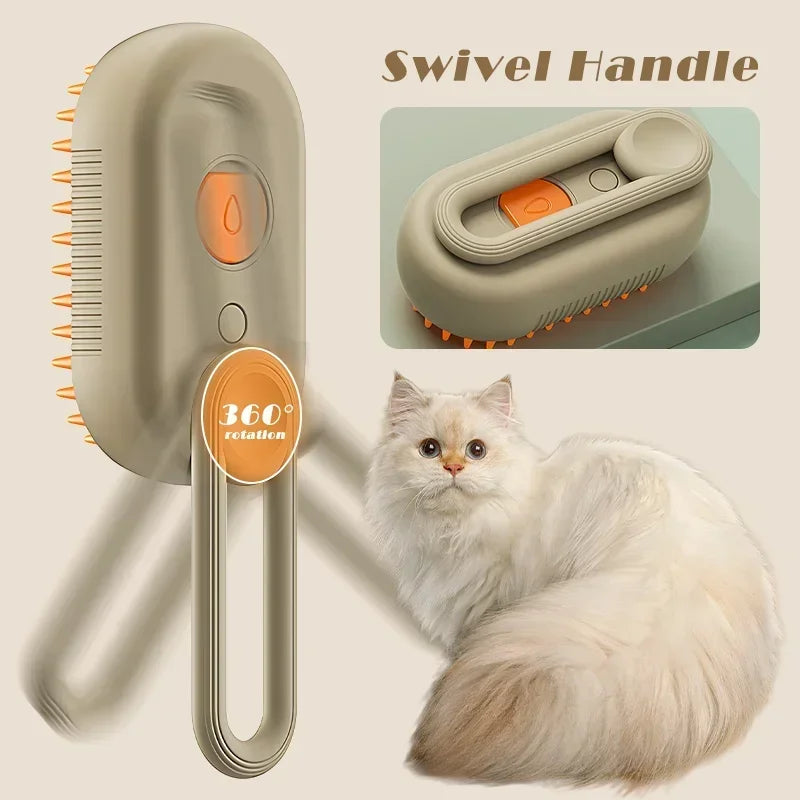 Steam Brush Cat Brush Cats Foldable Comb Pet Hair Brush Remover Pets Cleaning Steamy Spray Massage Comb 3in1 Grooming Supplies