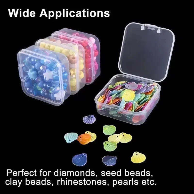 Transparent Plastic Box, Packaging Box, Female Jewelry Portable Handheld Diy Handmade Material Desktop Storage Set Box