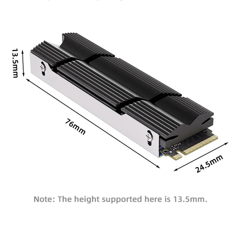 TEUCER M.2-9 SSD NVMe Heat Sink M2 2280 SSD Hard Disk Aluminum Heat Sink with Silicone Thermal Pad for PC PS5 PCIE 2280 SSD