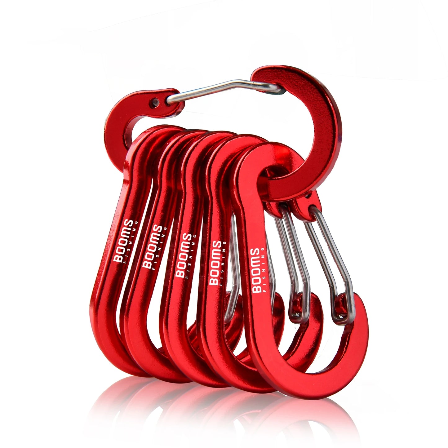 Booms Fishing CC1 Steel Small Carabiner Clips Outdoor Camping  Multi Tool  Fishing Acessories 6pcs